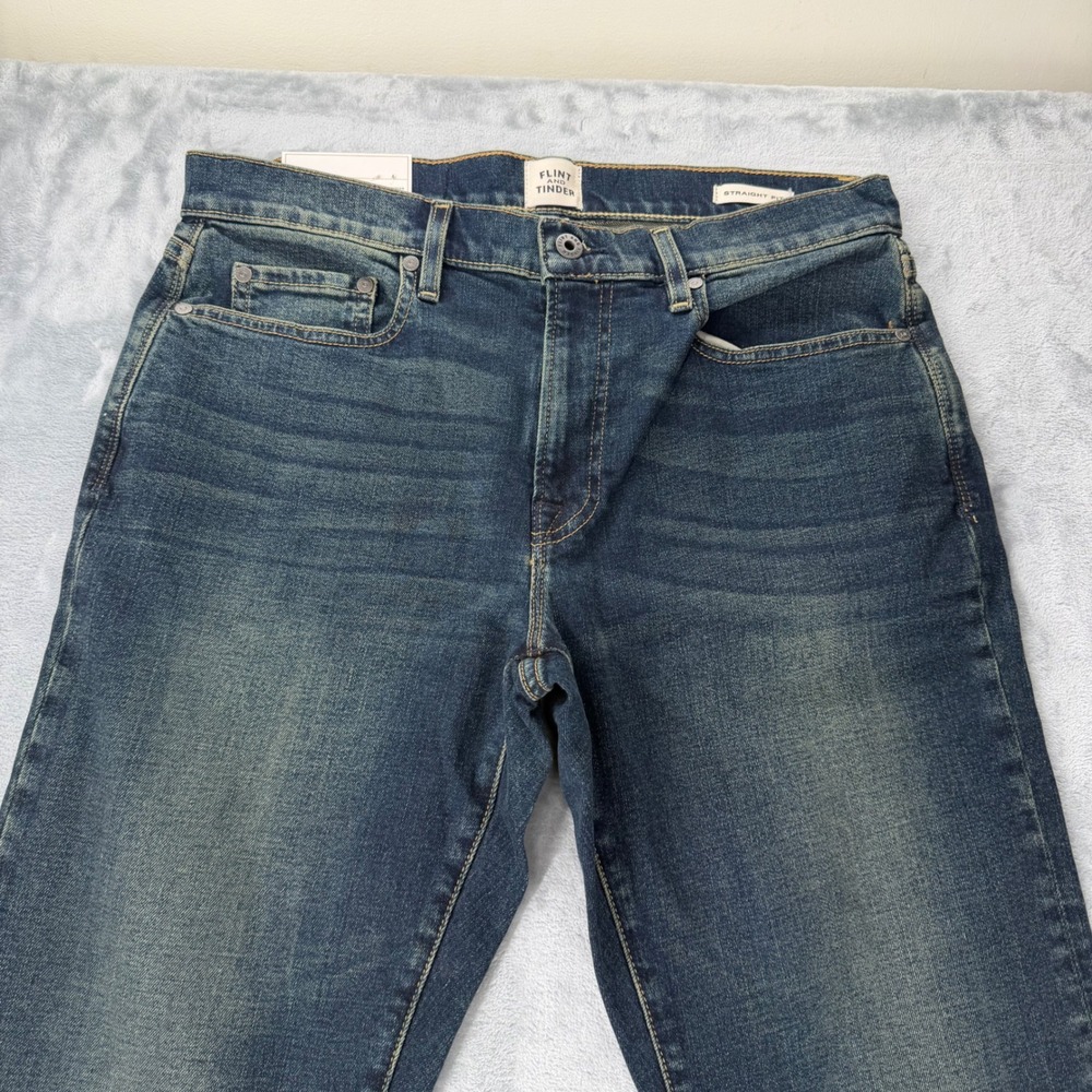 Flint and Tinder Straight Fit Jeans Blue 32x32 Made in USA Denim